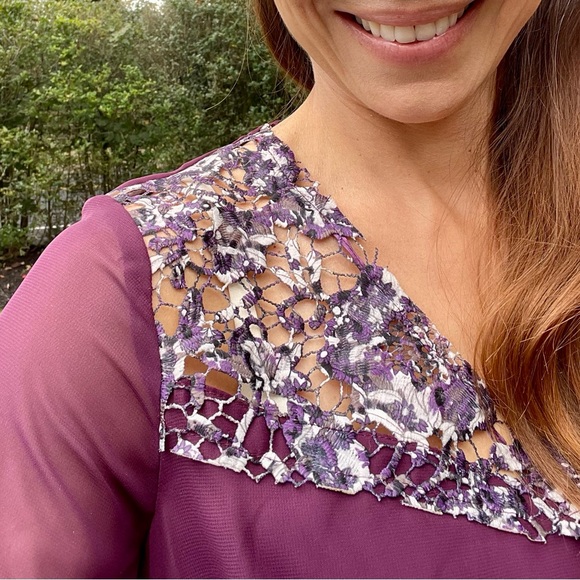 Purple Burgundy Fall Dress - Picture 13 of 16